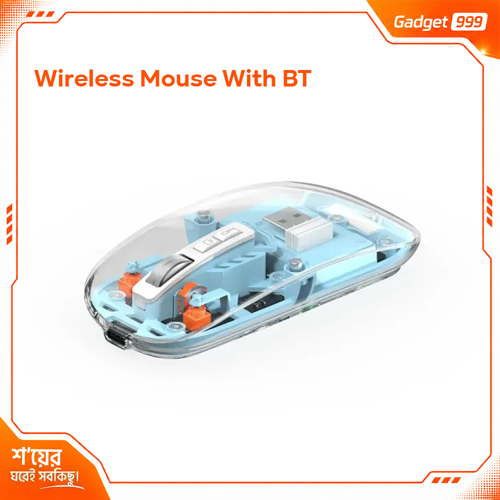 Hipower HGM-H25 Transparent Magnetic Dual Mode Bluetooth Mouse