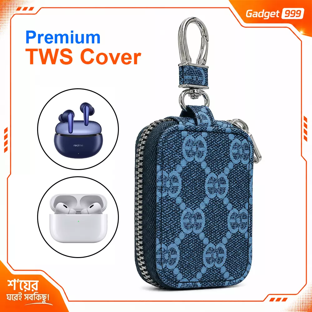 Premium Zipper TWS Earbuds Cover with Clip