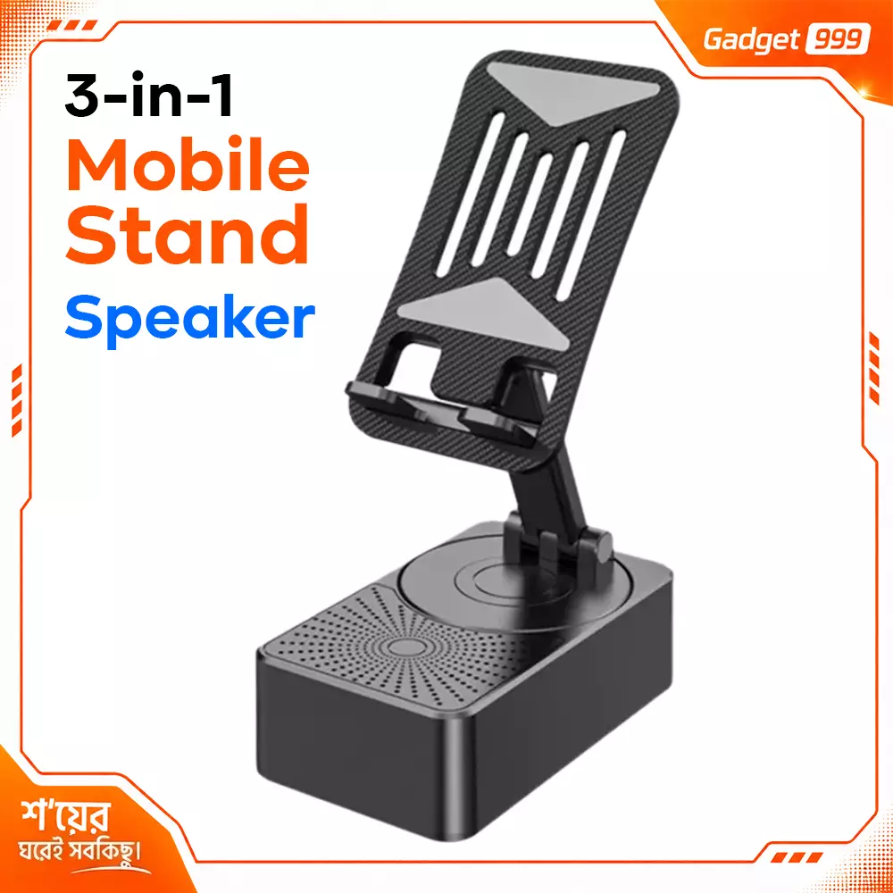 3-in-1 Foldable Mobile Stand Bluetooth Speaker 360° Rotation WYS-2301BT